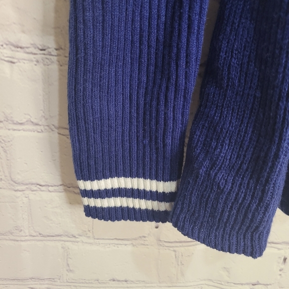 ELLE Ribbed Peplum‎ Blue SWEATER Sz.Medium - Picture 4 of 6